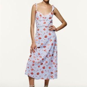 ZARA- Printed Floral Linen Blend Dress, Size M